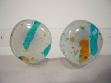 PENDIENTES TRIANG. RESINA AZUL