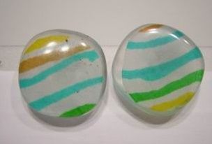 PENDIENTES RESINA OLAS CUADRADO