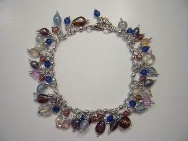 PULSERA COLGANTES CRISTAL AZUL