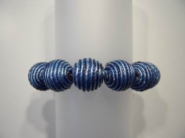 PULSERA PAST. HILO BOLAS AZUL