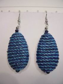 PENDIENTES PAST. HILO OVAL AZUL