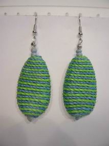 PENDIENTES PAST. HILO OVAL VERDE