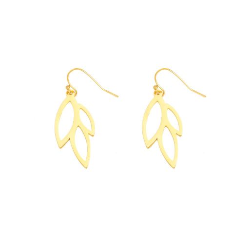 PENDIENTES ACERO PETALOS CHAPADO