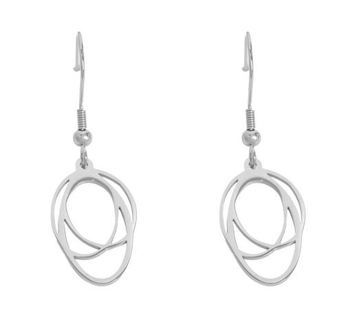 PENDIENTES ACERO GARABATO G BLANCO