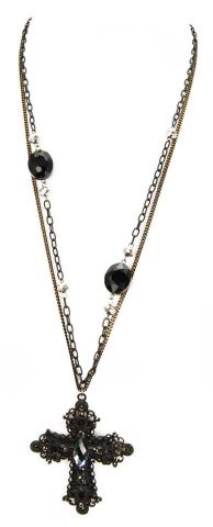 COLLAR CRUZ NEGRA BARROCA