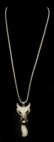 COLLAR ZORRO CRISTALES PLATEADO