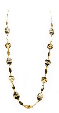 COLLAR LARGO OVAL PARTIDO DORADO
