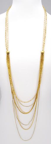 COLLAR 7 CADENA SURT LARG DORADO