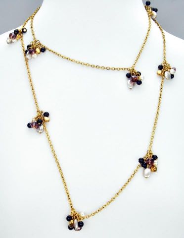 COLLAR LARGO ESPARC. PEARLS DORADO