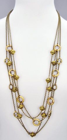 COLLAR CON BOLAS Y ARAND 4V DORADO