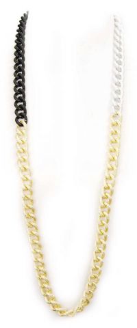 COLLAR CADENA TRICOLOR LARG DORADO