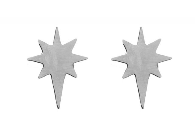 PENDIENTES ACERO ESTRELLA BLANCO