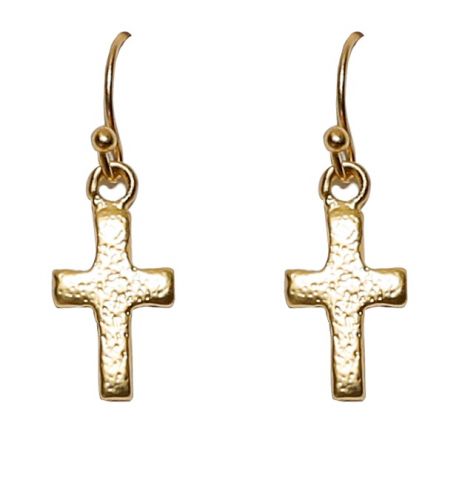 PENDIENTES CRUZ COLG. DORADO