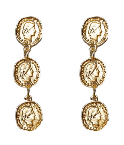 PENDIENTES 3 MONEDAS DORADO