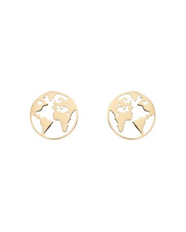 PENDIENTES ACERO MUNDO MEDIO DORADO