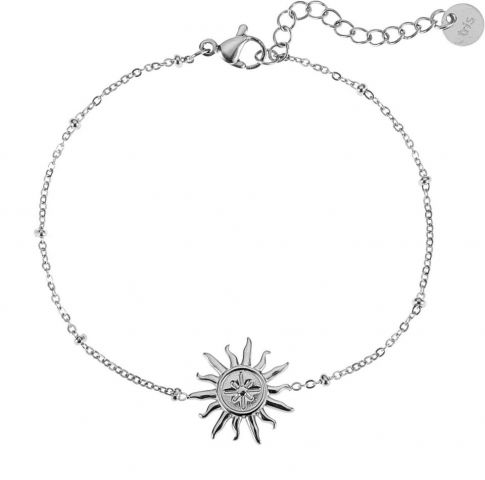 PULSERA ACERO SOL BLANCO
