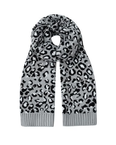 BUFANDA ANIMAL PRINT GRIS