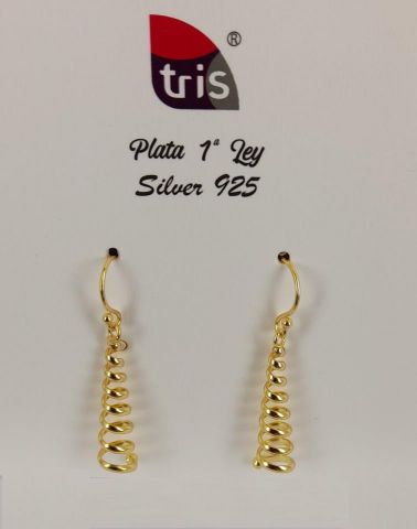 PENDIENTES AG TORBELLINO BAÑO ORO
